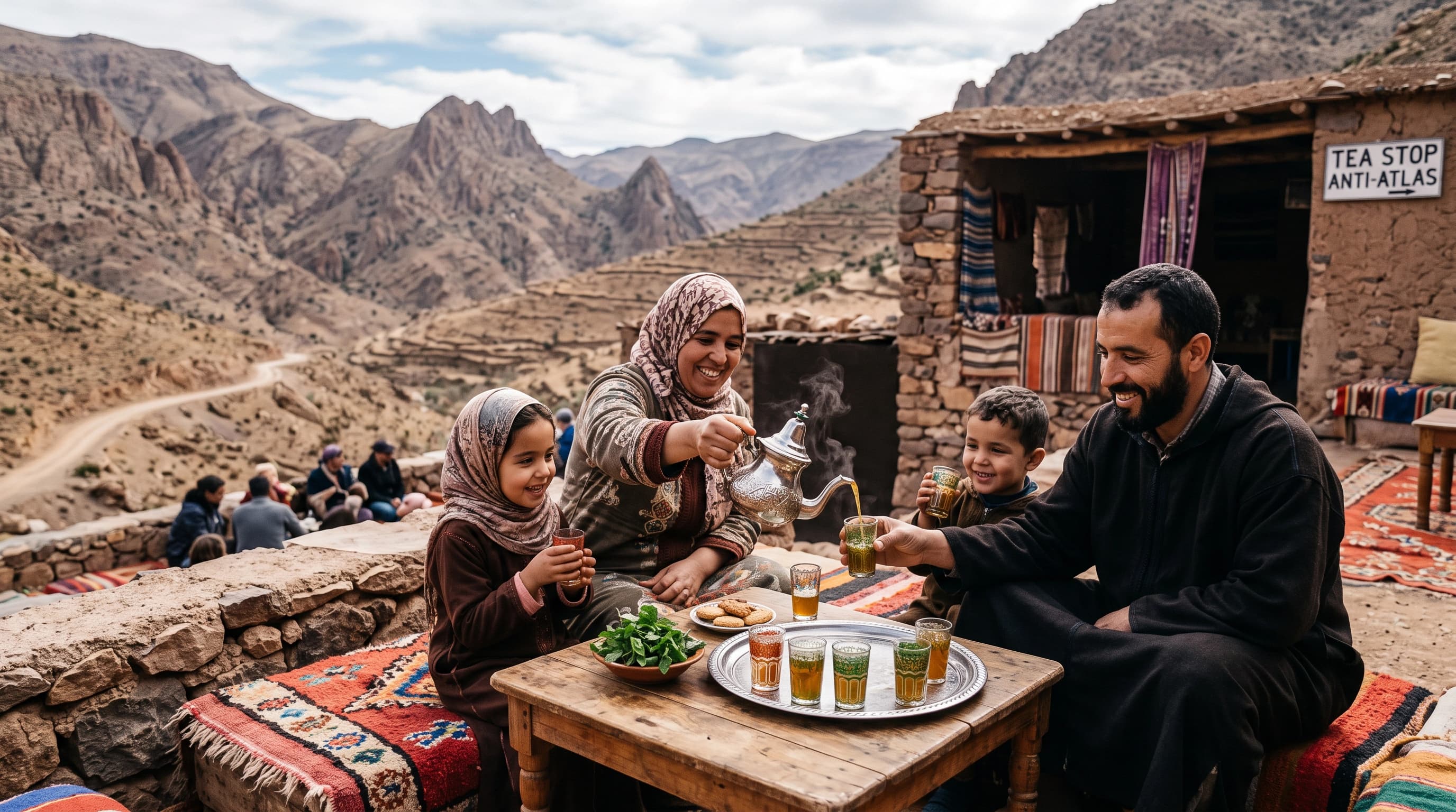 Mint tea with a local family