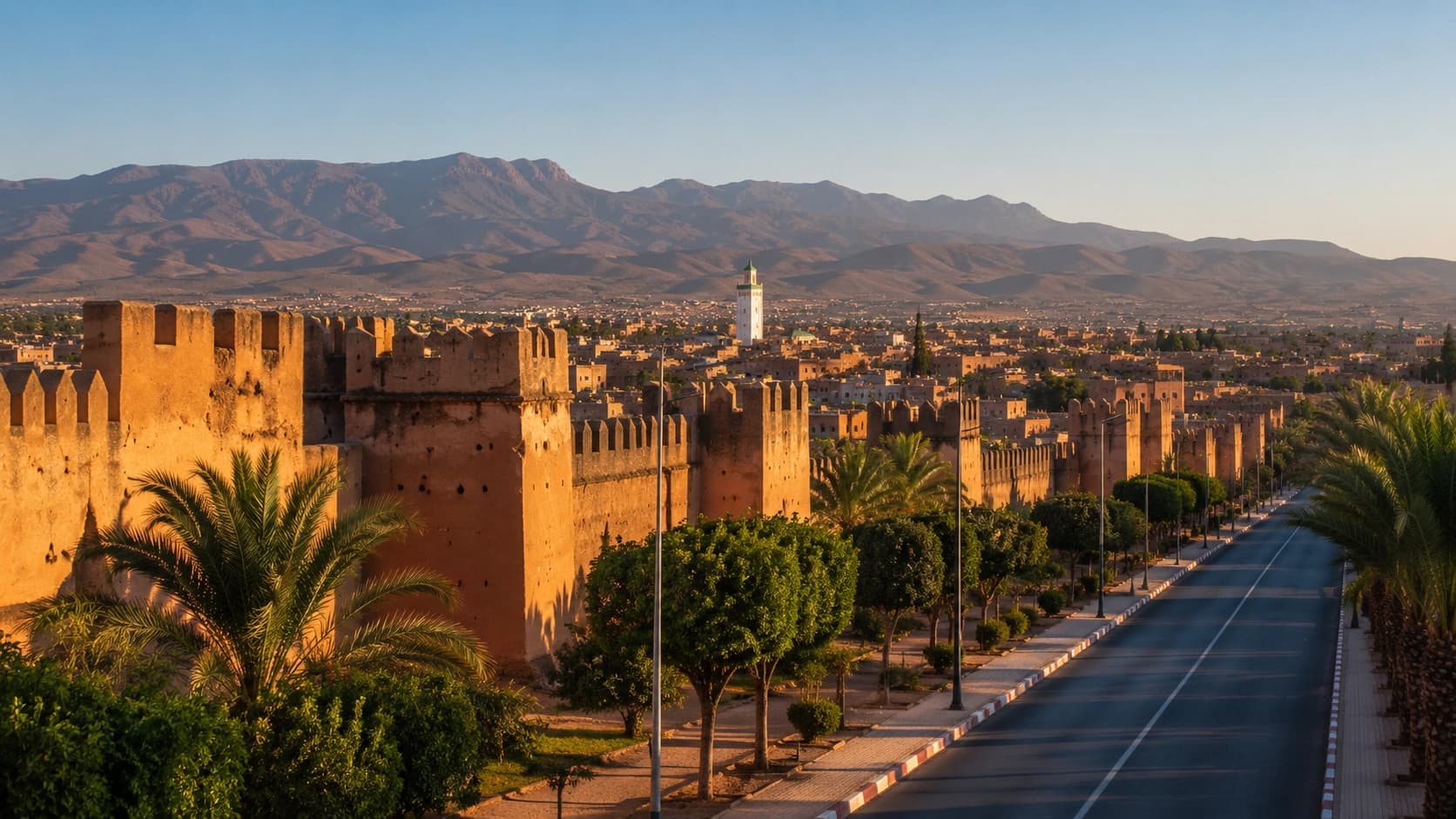 Taroudant walls & Tiout palm oasis