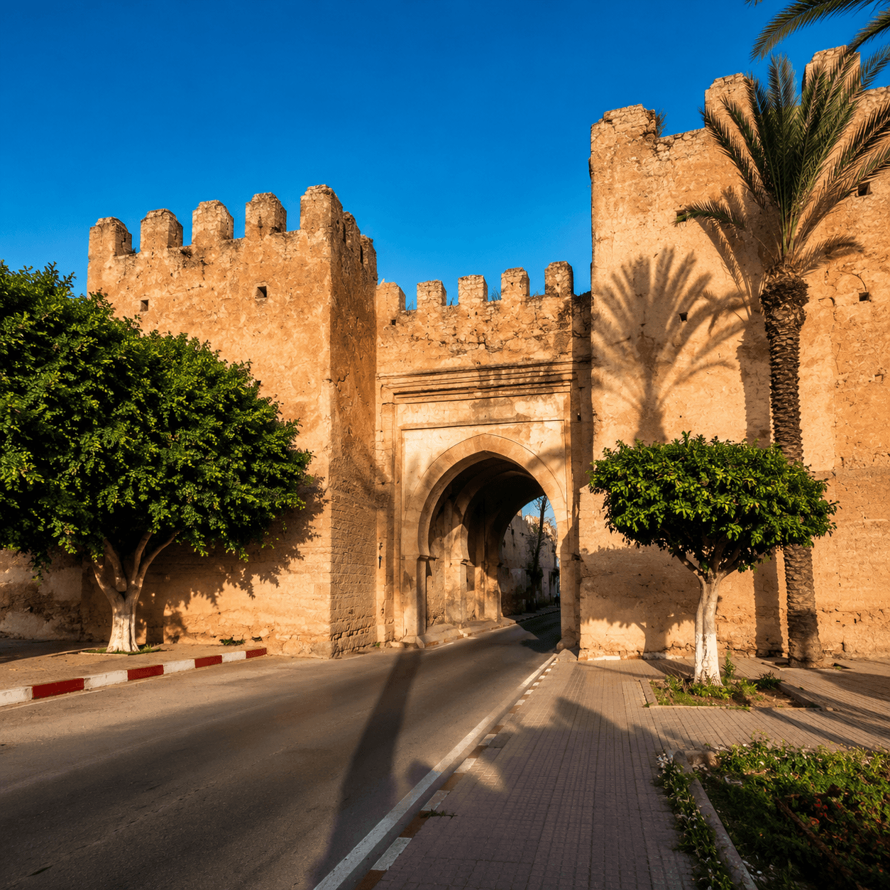 Taroudant walls & Tiout palm oasis